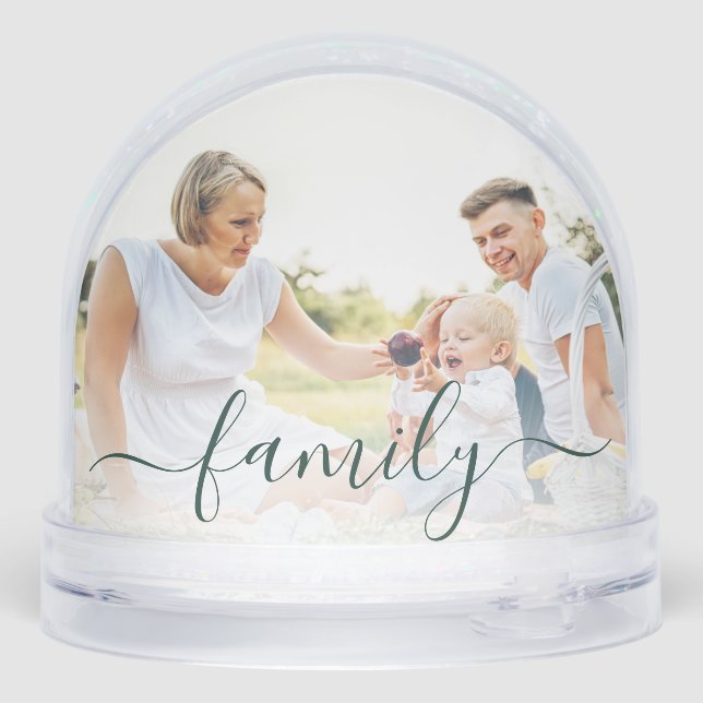 Family Photos Script 1st Christmas Custom Snowglobe (Back)