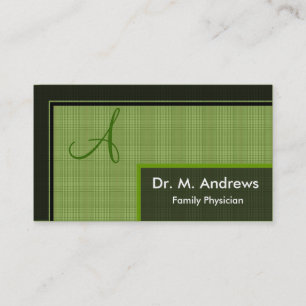 Family Physician Business Card - Monogram
