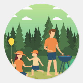 FAMILY PICNIC CLASSIC ROUND STICKER