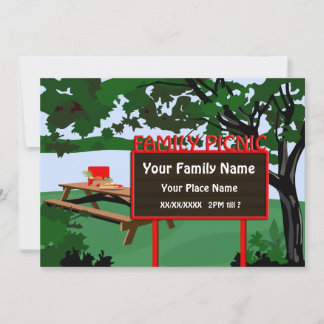 Family Picnic Park Landscape Invitation