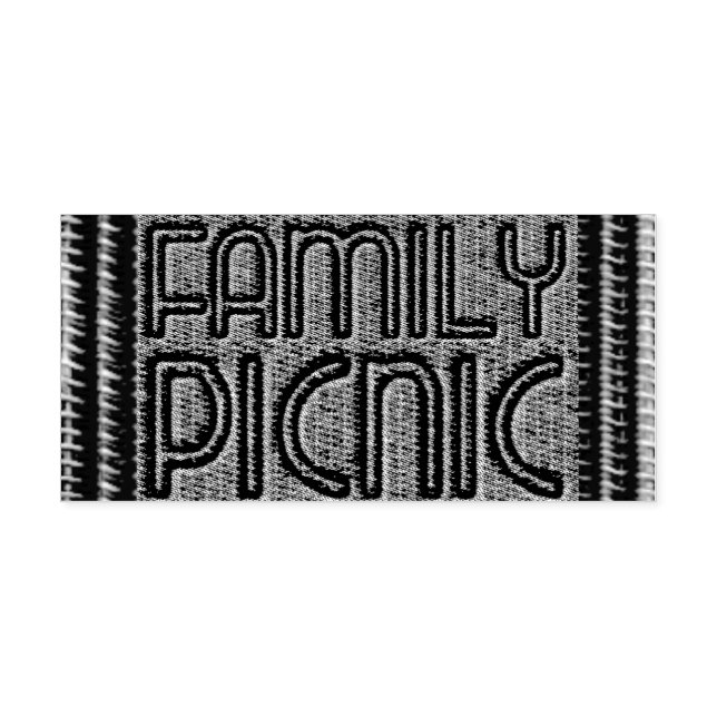 Family Picnic Party Funny Wicker Typography Stamp (Design)