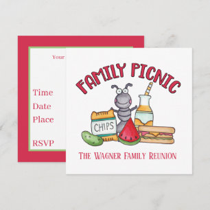 family picnic reunion add text card