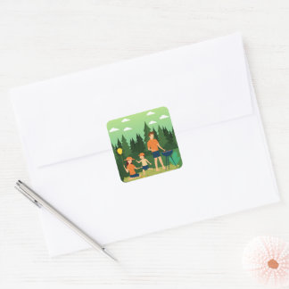 FAMILY PICNIC SQUARE STICKER