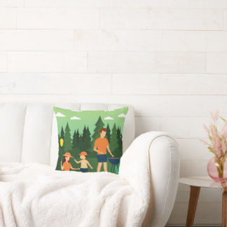 FAMILY PICNIC THROW PILLOW