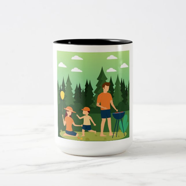 FAMILY PICNIC Two-Tone COFFEE MUG (Center)
