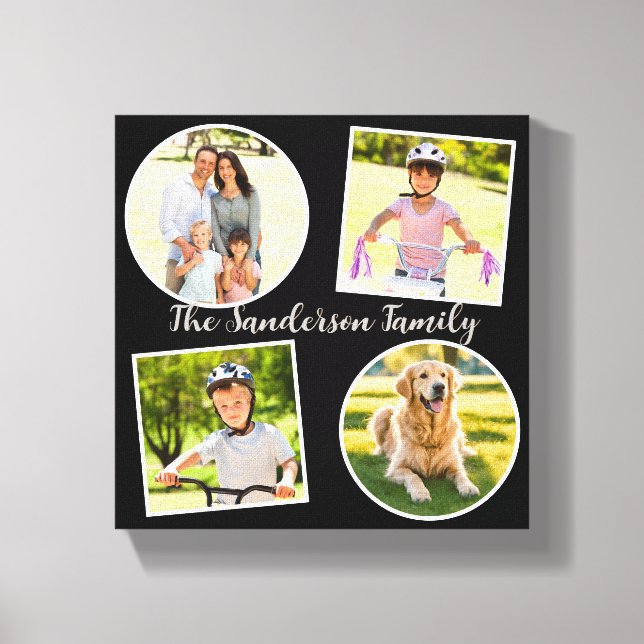 Family Picture Collage 4 Photos Custom Gallery  Canvas Print (Front)