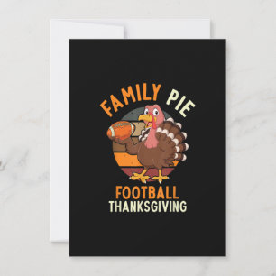 Family Pie Football Thanksgiving, Turkey Invitation