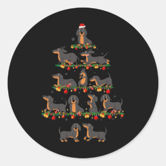 Family Pj Sets Christmas Matching Dachshund Dog Xm Classic Round Sticker