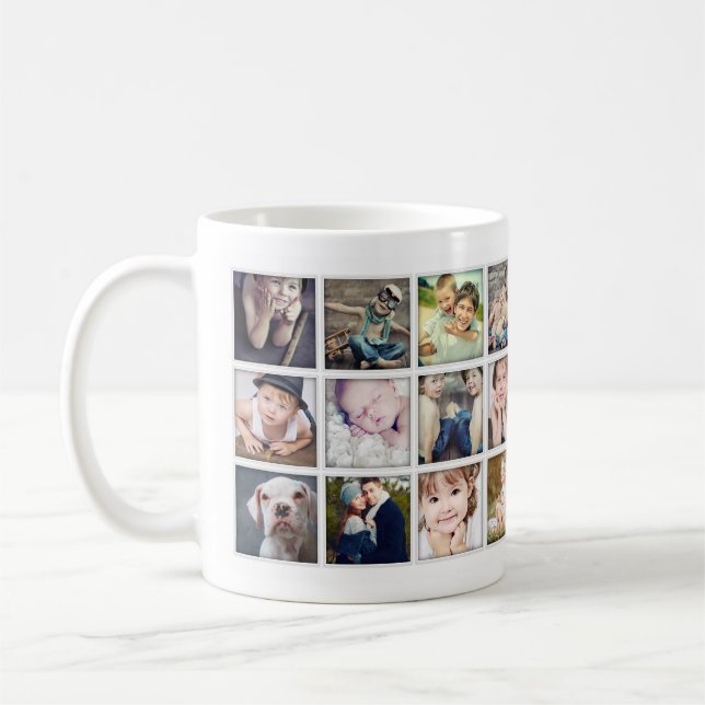 Family Portrait Photo Collage Mug for Grandparents (Left)