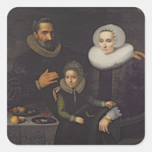 Family Portrait Square Sticker
