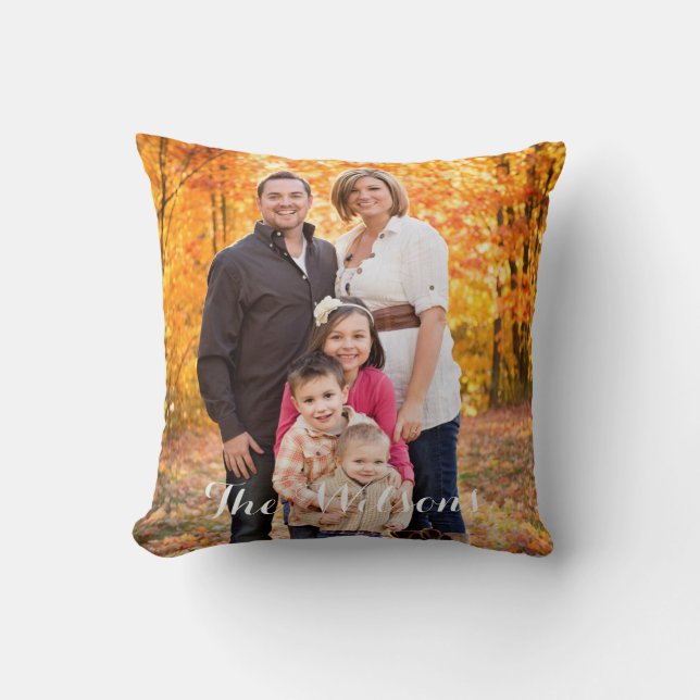 Family Portrait Throw Pillow (Front)