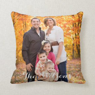 Family Portrait Throw Pillow