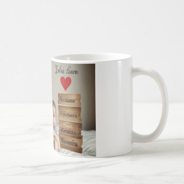 "Family Portrait with Names" Coffee Mug (Right)