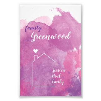 Family poster with name for birth, collection