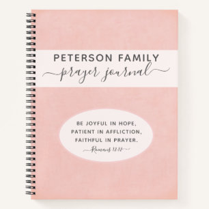 Family Prayer Journal personalized blush notebook