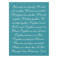 Family Prayer Tablecloth