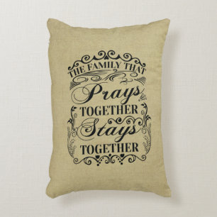 Family Prays Together Stays Together Bible Saying Accent Pillow