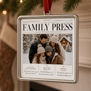 Family Press Personalized Family Photo Christmas Metal Ornament