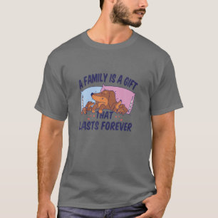Family Pyjamas - Dog Family With Puppies In Bed T-Shirt