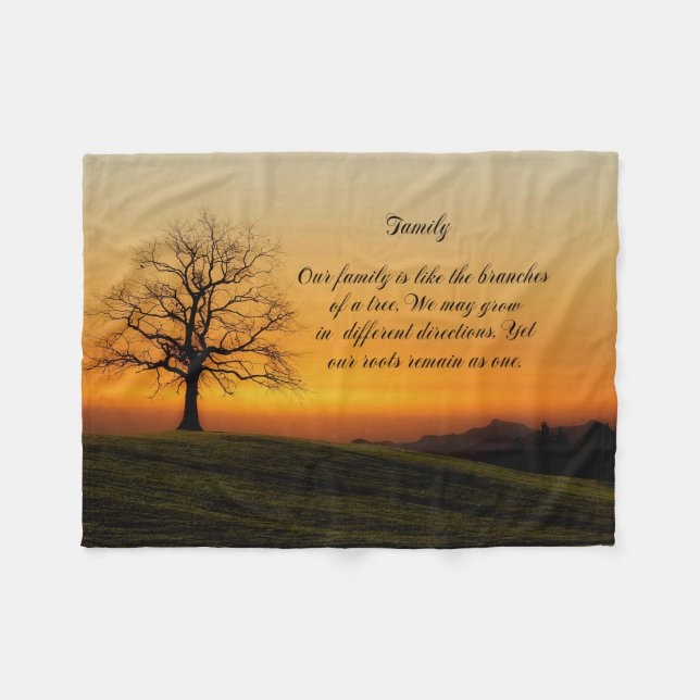 FAMILY QUOTE FLEECE BLANKET (Front (Horizontal))