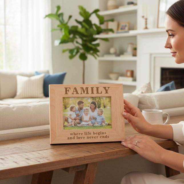 Family Quote Simple Modern Typography Etched Frames (Creator Uploaded)