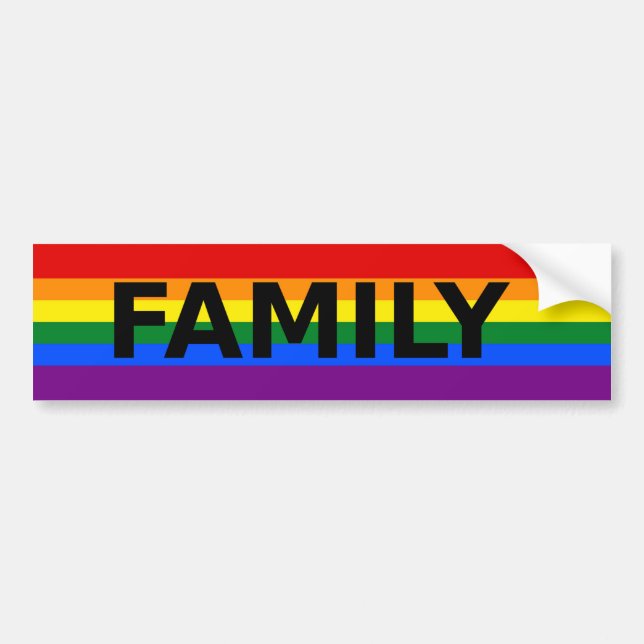 Family Rainbow Bumper Sticker (Front)