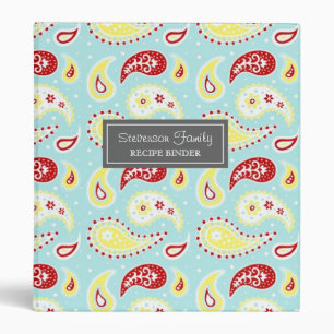 Family  Recipe Binder Colourful Paisley