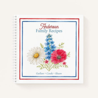 Family Recipe Book | Watercolor Floral Cookbook