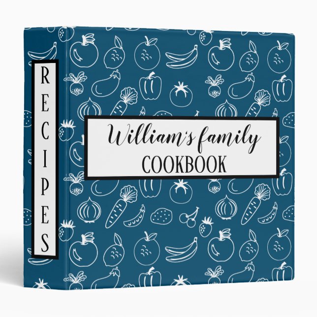 Family Recipe Cookbook Personalized Custom Binder (Front/Spine)