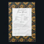 Family Recipe Heirloom Sunflower Rustic  Kitchen Towel<br><div class="desc">Keepsake family recipe tea towel. Share uncle Jim's chili recipe or great aunt Aggie's all time favourite thanksgiving casserole dish. Elegant and simple template design can easily be adjusted to share your family recipes as mother's day, birthday, or Christmas gifts. Custom family name with initials. Colours can be changed. Great...</div>