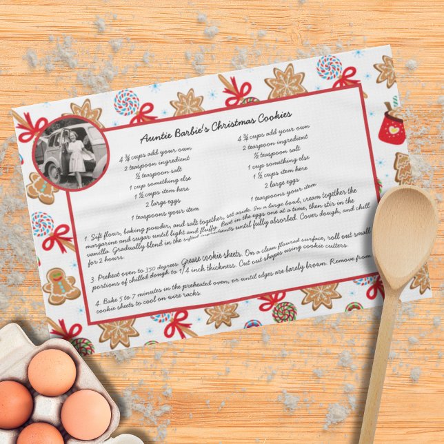 Family Recipe Holiday Baking Christmas Cookies Kitchen Towel (Creator Uploaded)