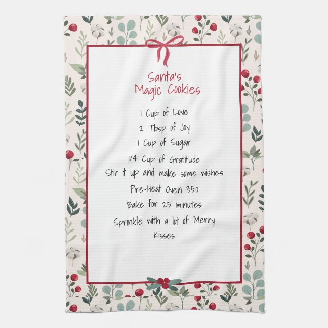 Family Recipe Keepsake Christmas  Kitchen Towel (Vertical)