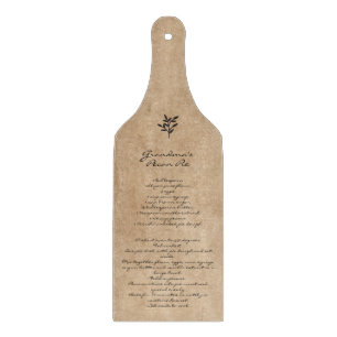 Family Recipe Keepsake Custom Text  Cutting Board
