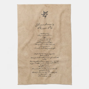 Family Recipe Keepsake Custom Text Kitchen Towel