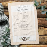 Family Recipe Keepsake Heirloom Kitchen Towel<br><div class="desc">Keepsake family recipe tea towel. Share uncle Jim's chili recipe or great aunt Aggie's all time favorite thanksgiving casserole dish. Elegant and simple template design can easily be adjusted to share your family recipes as mother's day, birthday, or Christmas gifts. Custom family name with initials. Colors can be changed. Great...</div>