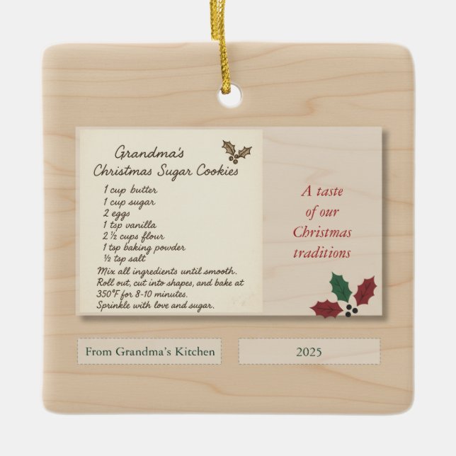 Family Recipe Keepsake Ornament 2025 (Front)