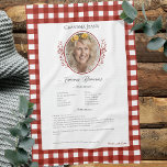 Family Recipe Keepsake Photo Gingham Kitchen Towel<br><div class="desc">Keepsake family recipe tea towel. Share uncle Jim's chili recipe or great aunt Aggie's all time favourite thanksgiving casserole dish. Elegant and simple template design can easily be adjusted to share your family recipes as mother's day, birthday, or Christmas gifts. Custom family name with initials. Colours can be changed. Great...</div>