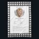 Family Recipe Keepsake Photo Gingham Kitchen Towel<br><div class="desc">Keepsake family recipe tea towel. Share uncle Jim's chili recipe or great aunt Aggie's all time favourite thanksgiving casserole dish. Elegant and simple template design can easily be adjusted to share your family recipes as mother's day, birthday, or Christmas gifts. Custom family name with initials. Colours can be changed. Great...</div>