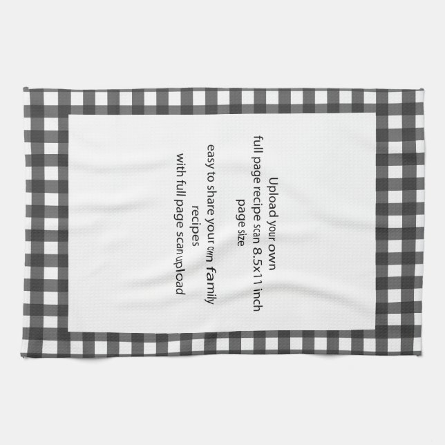 Family Recipe Keepsake Photo Scan Kitchen Towel (Horizontal)