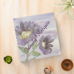 Family Recipe - Purple Sunflowers Binder