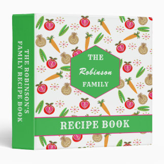 Family Recipe Retro Vegetables Personalized Binder
