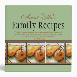 Family Recipes 2" Binder for Pear Lovers