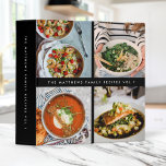 Family Recipes 4 Photo Recipe Collection Black Binder<br><div class="desc">A minimalist elegant family recipe album featuring 4 large photos on a black background with modern typography. The perfect binder to collect your favourite recipes!</div>