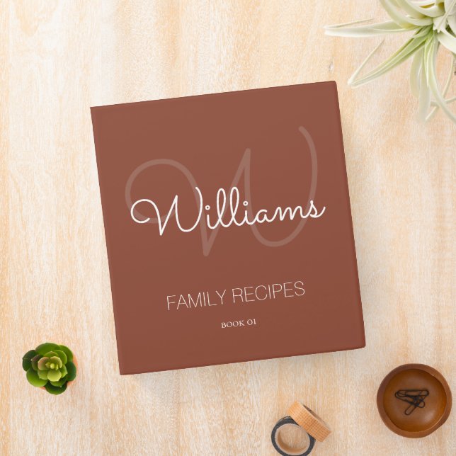 Family Recipes CookBook Terracotta  Binder (In Situ)