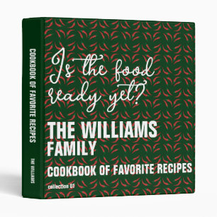 Family Recipes Funny Cookbook Pepper Binder