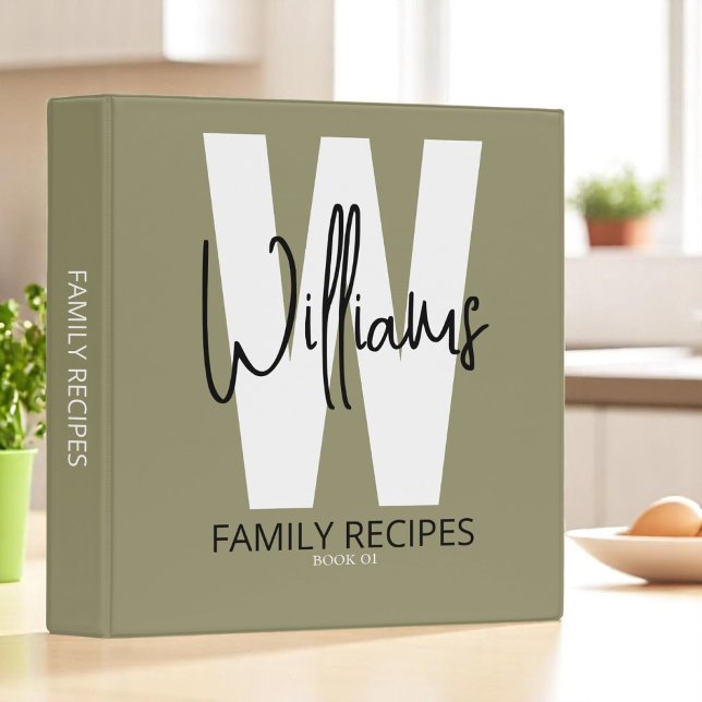 Family Recipes Modern CookBook khaki Binder (Creator Uploaded)