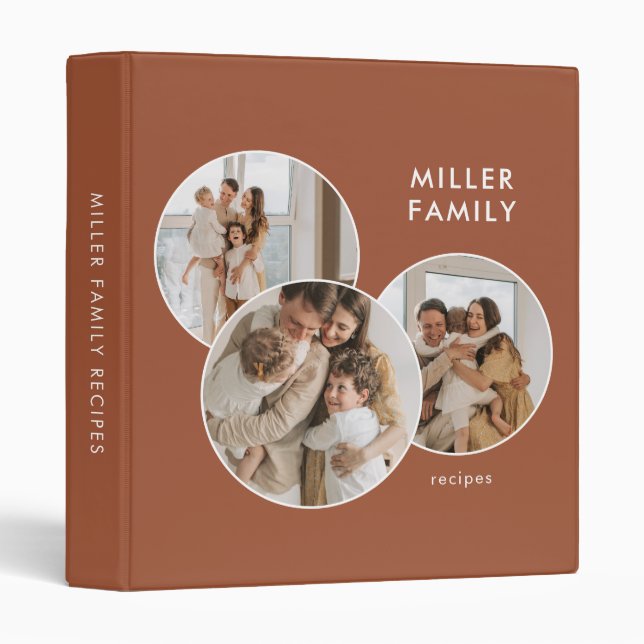 Family Recipes Photo Minimalist Terracotta Binder (Front/Spine)