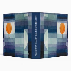 Family Recipes Retro, Paul Klee Blue Abstract Binder