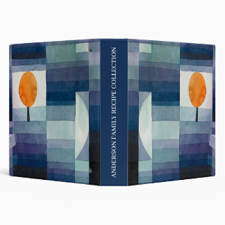 Family Recipes Retro, Paul Klee Blue Abstract Binder