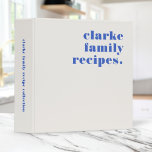 Family Recipes Retro Vintage Typography Royal Blue Binder<br><div class="desc">A retro vintage monogram recipe binder design featuring a retro typography which can easily be personalized with your family name to create a unique custom design! The design features an aged style classic ivory cream background along with a royal imperial blue typeface.</div>
